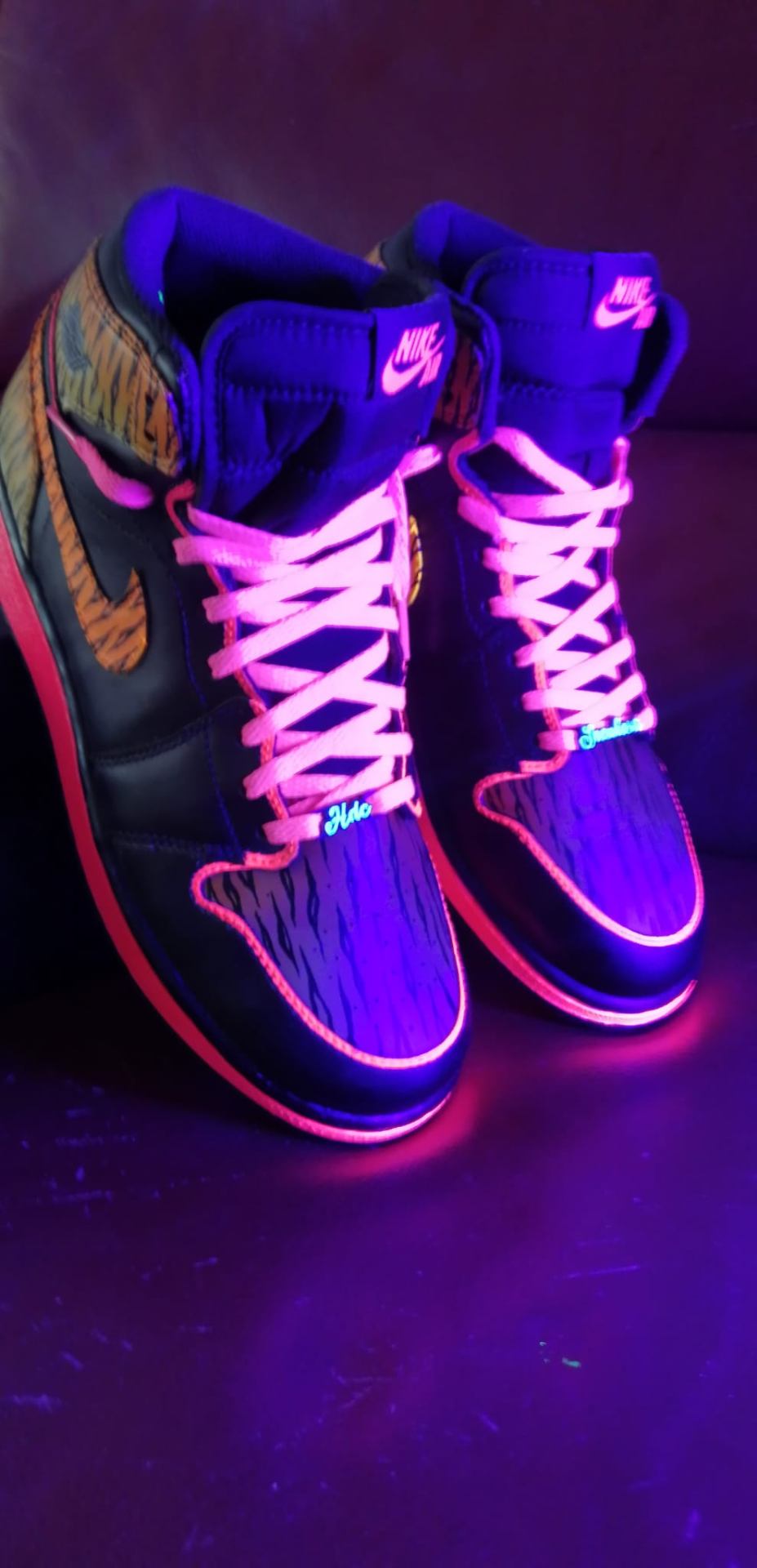 Nike Air Jordan 1 Mid Wolf Grey — Tiger Stripes